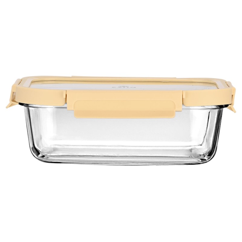 Estia Φαγητοδοχείο CLICK&SEAL γυάλινο 1520ml 23.5x17.8x7.6cm με καπάκι πλαστικό Ivory