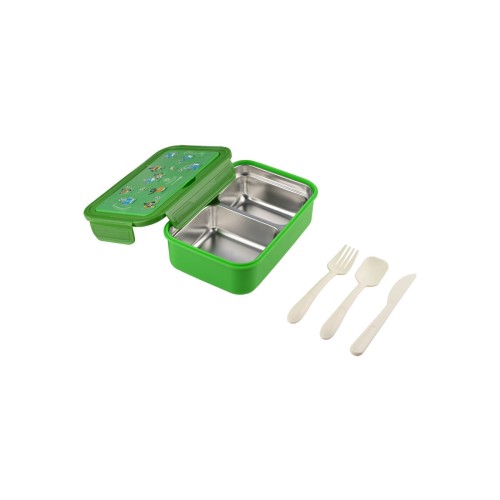 Estia Παιδικό φαγητοδοχείο SAVE THE AEGEAN 900ml με 2 ανοξείδωτες θήκες Jungle Kick