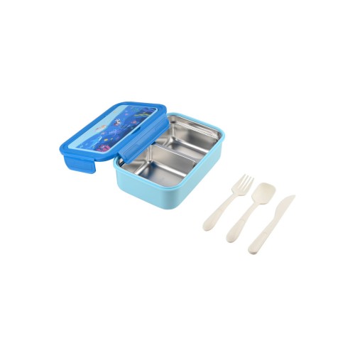 Estia Παιδικό φαγητοδοχείο SAVE THE AEGEAN 900ml με 2 ανοξείδωτες θήκες Ocean play