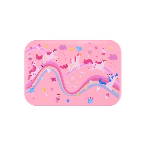 Estia Παιδικό φαγητοδοχείο SAVE THE AEGEAN 900ml με 2 αποσπώμενες θήκες Rainbow Dreams