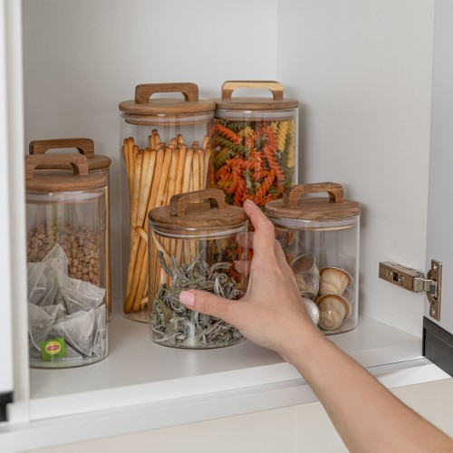 Estia ESTIA ΔΟΧΕΙΟ ΑΠΟΘΗΚΕΥΣΗΣ ALLURE ΓΥΑΛΙΝΟ 650ml 10x10x14.8cm