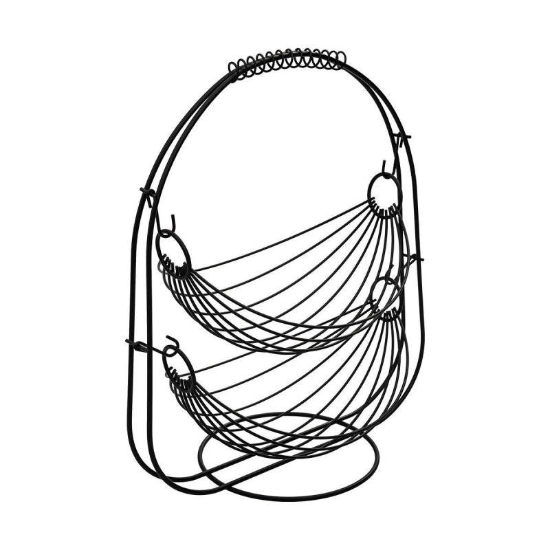 Estia ESTIA ΦΡΟΥΤΙΕΡΑ 2 ΘΕΣΕΩΝ METAL BLACK ΜΕΤΑΛΛΙΚΗ 37χ20x42cm ΜΑΥΡΗ