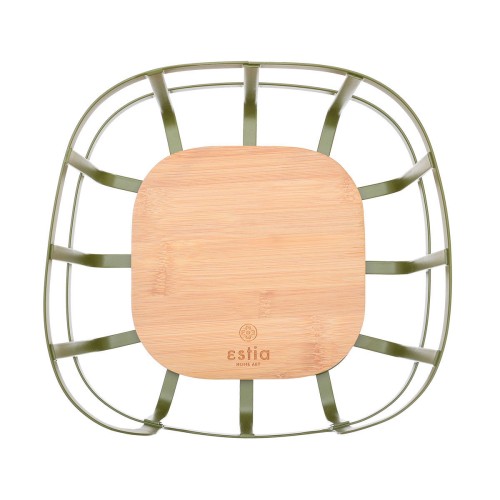 Estia ESTIA ΦΡΟΥΤΙΕΡΑ BAMBOO ESSENTIALS ΜΕΤΑΛΛΙΚΗ 24x24x12.7cm ΛΑΔΙ