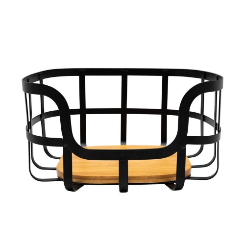 Estia ESTIA ΦΡΟΥΤΙΕΡΑ BAMBOO ESSENTIALS ΜΕΤΑΛΛΙΚΗ 24x24x12.7cm ΜΑΥΡΗ