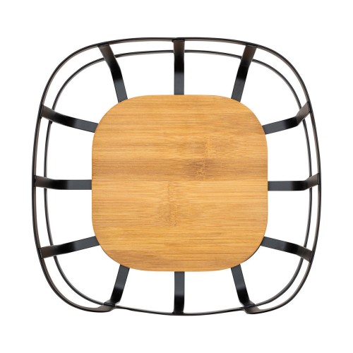 Estia ESTIA ΦΡΟΥΤΙΕΡΑ BAMBOO ESSENTIALS ΜΕΤΑΛΛΙΚΗ 24x24x12.7cm ΜΑΥΡΗ