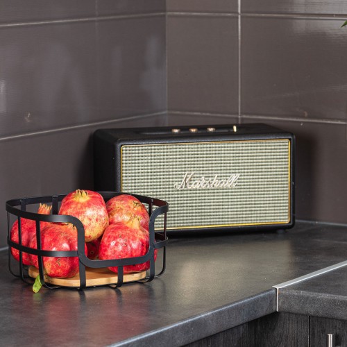 Estia ESTIA ΦΡΟΥΤΙΕΡΑ BAMBOO ESSENTIALS ΜΕΤΑΛΛΙΚΗ 24x24x12.7cm ΜΑΥΡΗ