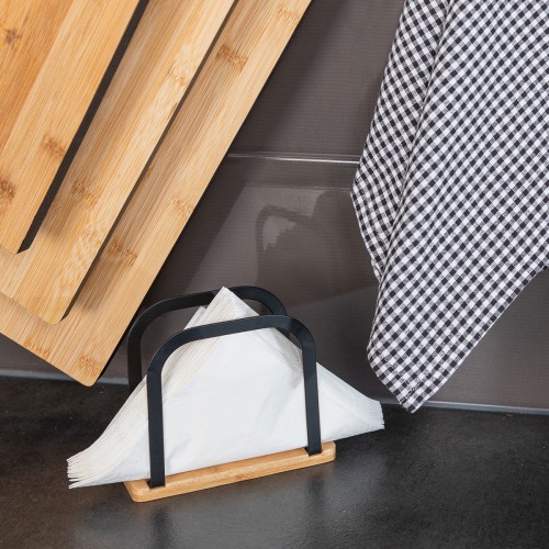 Estia ESTIA ΧΑΡΤΟΠΕΤΣΕΤΟΘΗΚΗ BAMBOO ESSENTIALS ΟΡΘΙΑ ΜΕΤΑΛΛΙΚΗ ΜΑΥΡΗ