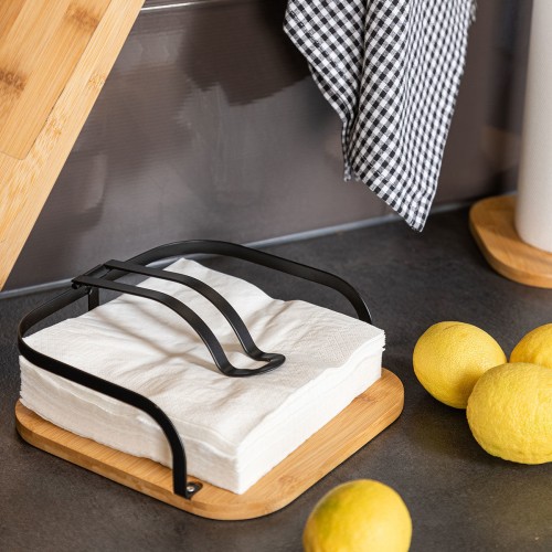 Estia ESTIA ΧΑΡΤΟΠΕΤΣΕΤΟΘΗΚΗ BAMBOO ESSENTIALS ΤΕΤΡΑΓΩΝΗ ΜΕΤΑΛΛΙΚΗ