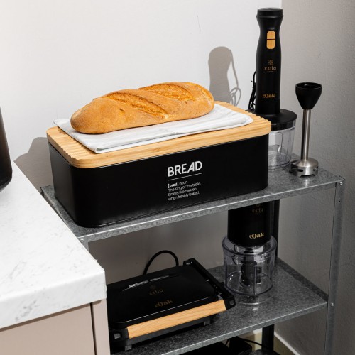 Estia Ψωμιέρα BAMBOO ESSENTIALS μεταλλική 42x23x13cm Μαύρη
