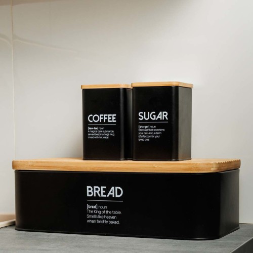 Estia Ψωμιέρα BAMBOO ESSENTIALS μεταλλική 42x23x13cm Μαύρη