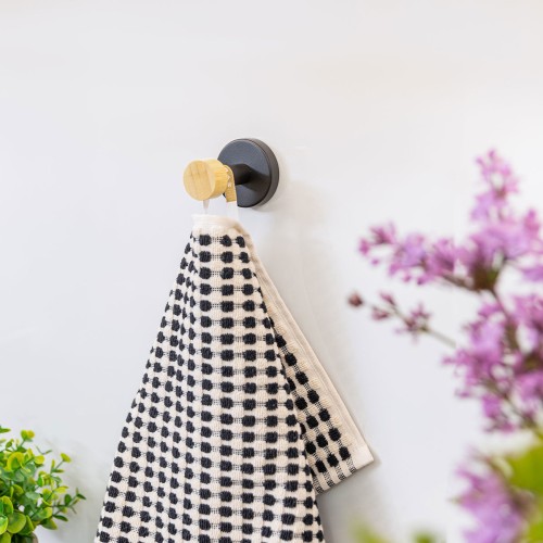 Estia ESTIA ΚΡΕΜΑΣΤΡΑ ΕΠΙΤΟΙΧΙΑ BAMBOO ESSENTIALS ΜΟΝΗ ΜΕΤΑΛΛΙΚΗ ΜΑΥΡΗ