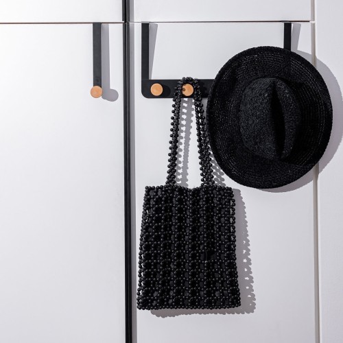 Estia ESTIA ΚΡΕΜΑΣΤΡΑ ΠΟΡΤΑΣ ΤΡΙΠΛΗ ΜΕΤΑΛΛΙΚΗ ΜΑΥΡΗ