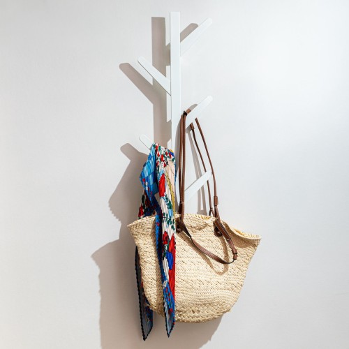 Estia ESTIA ΚΡΕΜΑΣΤΡΑ ΤΟΙΧΟΥ BAMBOO ΚΑΘΕΤΗ 6 ΘΕΣΕΩΝ ΜΕ ΠΛΑΚΕ ΓΑΝΤΖΟΥΣ ΛΕΥΚΗ