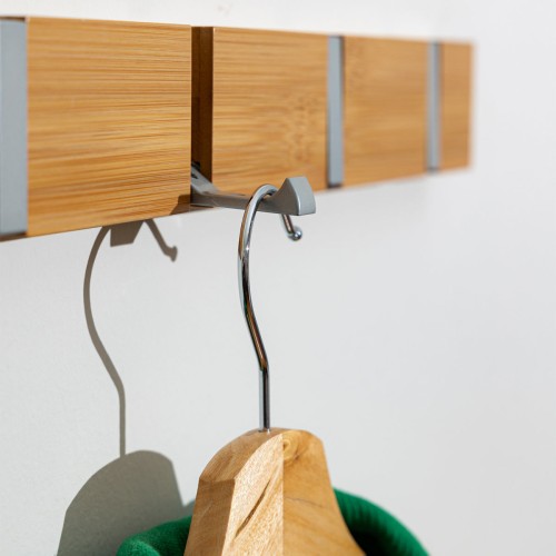 Estia ESTIA ΚΡΕΜΑΣΤΡΑ ΤΟΙΧΟΥ ΞΥΛΙΝΗ 40x5.5x1.8cm 4 ΘΕΣΕΩΝ ΜΕ ΑΝΑΔΙΠΛΟΥΜΕΝΟΥΣ ΓΑΝΤΖΟΥΣ