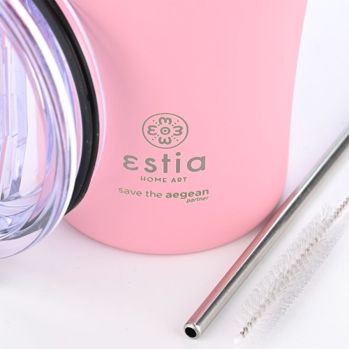 Estia ESTIA ΘΕΡΜΟΣ COFFEE MUG SAVE THE AEGEAN 500ml BLOSSOM ROSE