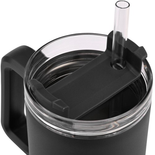 Estia Θερμός Straw Tumbler HOMELY  900ml Midnight Black