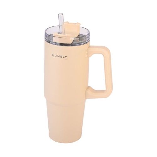 Estia Θερμός Straw Tumbler HOMELY  900ml Sandstone