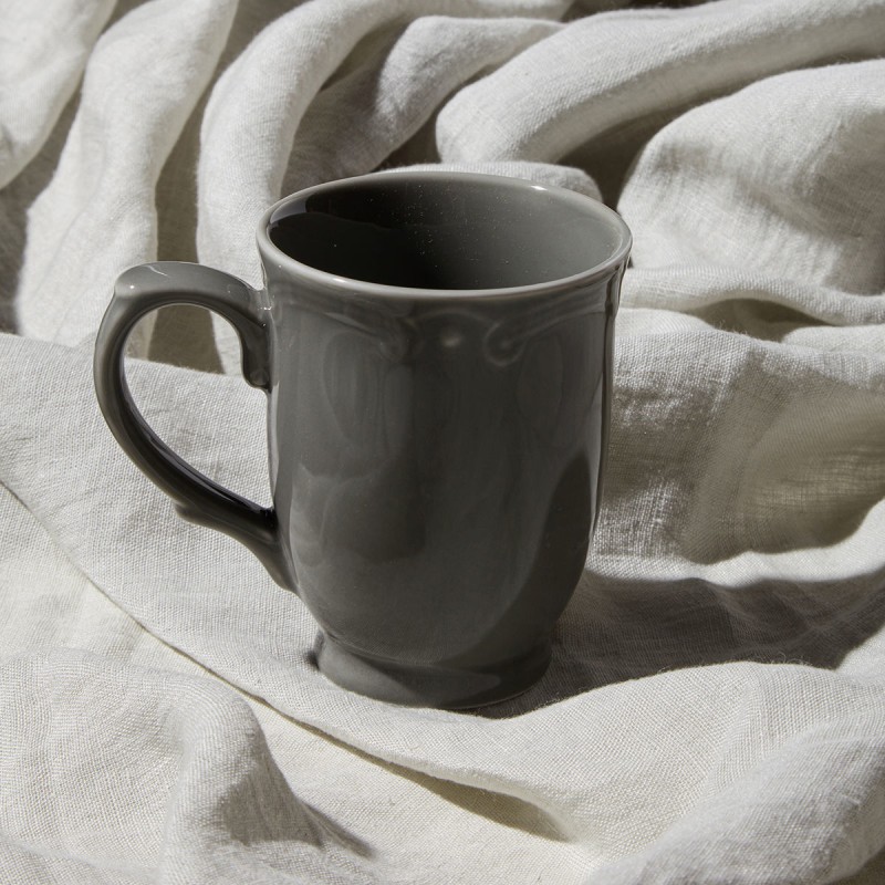 Estia Κούπα καφέ Athenee πορσελάνινη ανάγλυφη 340ml Grey