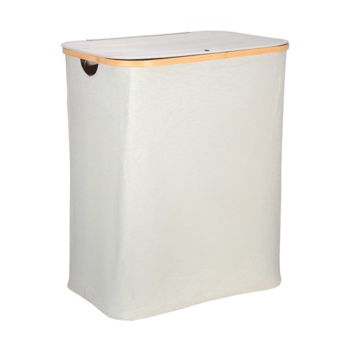 Estia Καλάθι απλύτων BAMBOO ESSENTIALS 144lt με καπάκι και 2 MESH BAGS 56x37x68cm Γκρί