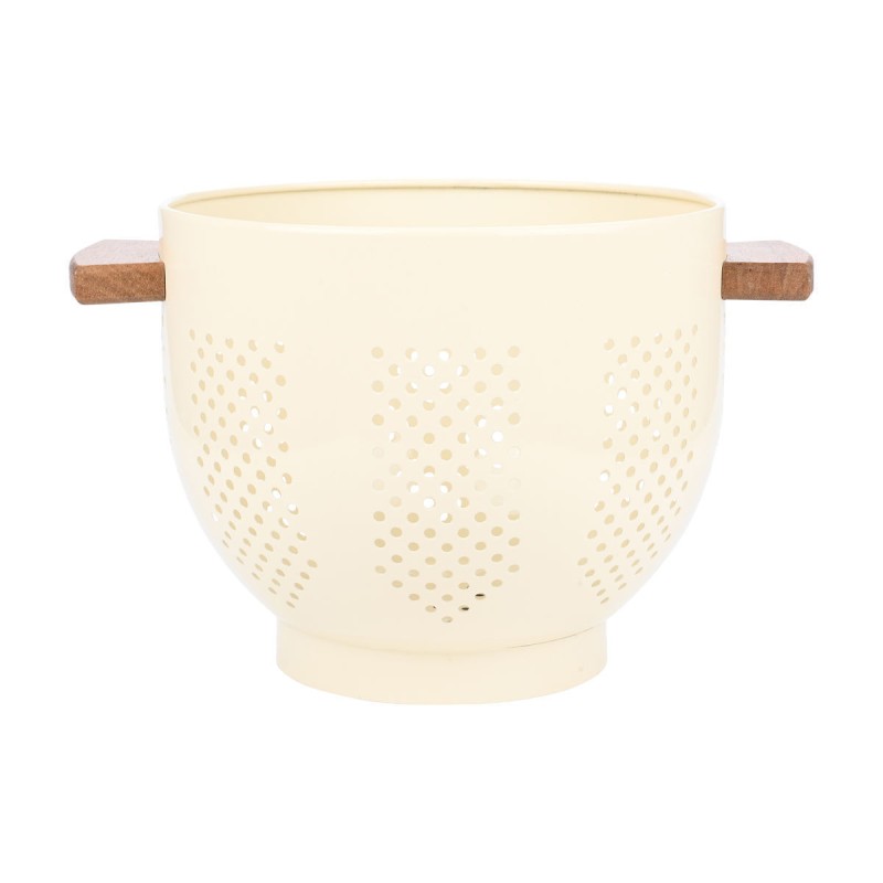 Estia Σουρωτήρι ζυμαρικών ALLURE ανοξείδωτο 22cm με ξύλινες λαβές Ivory