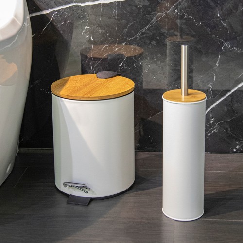 Estia ESTIA ΧΑΡΤΟΔΟΧΕΙΟ ΜΠΑΝΙΟΥ BAMBOO ESSENTIALS SOFT CLOSE 5lt ΛΕΥΚΟ