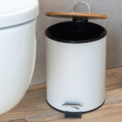 Estia ESTIA ΧΑΡΤΟΔΟΧΕΙΟ ΜΠΑΝΙΟΥ BAMBOO ESSENTIALS SOFT CLOSE 5lt ΛΕΥΚΟ