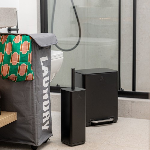 Estia ESTIA ΧΑΡΤΟΔΟΧΕΙΟ ΜΠΑΝΙΟΥ CUBIC SOFT CLOSE 6lt ΜΑΥΡΟ