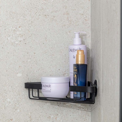 Estia ESTIA ΕΤΑΖΕΡΑ ΑΛΟΥΜΙΝΙΟΥ STANCE ΜΕ AYTOKOΛΛΗΤΟ ΔΙΠΛΗΣ ΟΨΗΣ ΓΩΝΙΑΚΗ 25x17x6.5cm ΜΑΥΡΗ