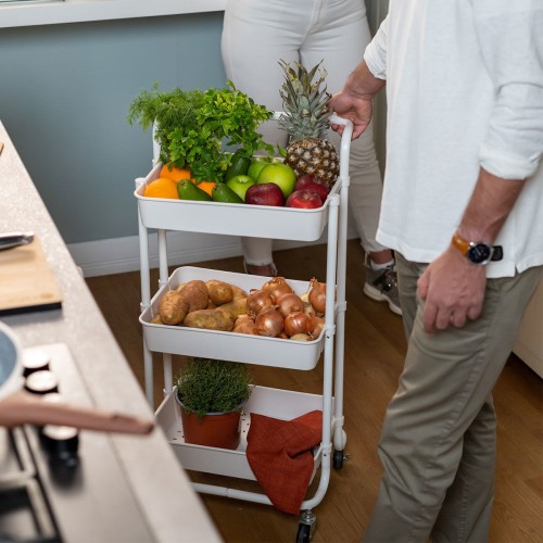 Estia ESTIA ΤΡΟΛΕΪ ΑΠΟΘΗΚΕΥΣΗΣ ΜΕΤΑΛΛΙΚΟ 3 ΕΠΙΠΕΔΩΝ 43x36x86cm ΛΕΥΚΟ