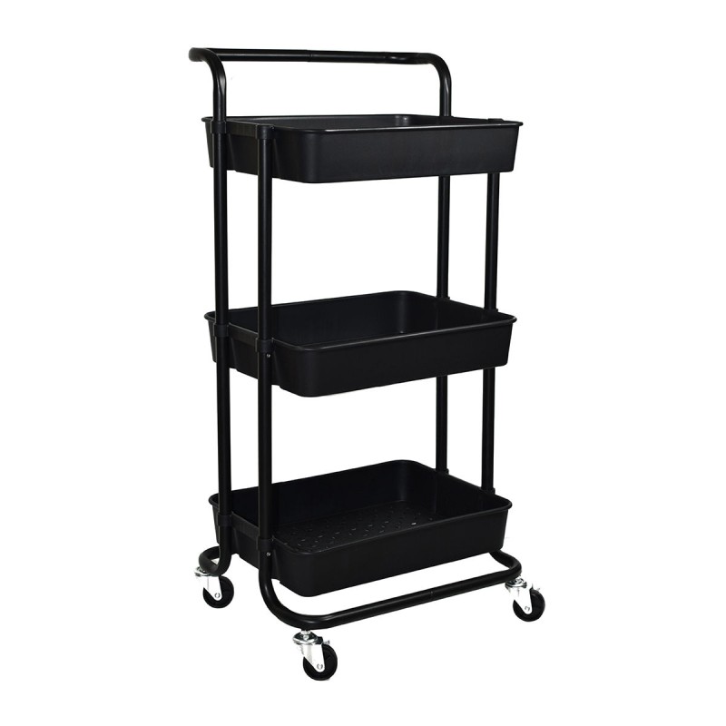 Estia ESTIA ΤΡΟΛΕΪ ΑΠΟΘΗΚΕΥΣΗΣ ΜΕΤΑΛΛΙΚΟ 3 ΕΠΙΠΕΔΩΝ 43x36x86cm ΜΑΥΡΟ