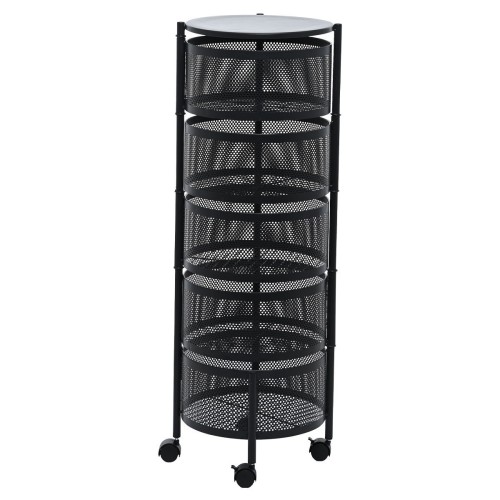 Estia ESTIA ΤΡΟΛΕΪ ΑΠΟΘΗΚΕΥΣΗΣ ΜΕΤΑΛΛΙΚΟ ΜΕ 5 ΣΥΡΤΑΡΙΑ ΜΑΥΡΟ