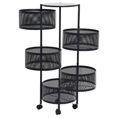 Estia ESTIA ΤΡΟΛΕΪ ΑΠΟΘΗΚΕΥΣΗΣ ΜΕΤΑΛΛΙΚΟ ΜΕ 5 ΣΥΡΤΑΡΙΑ ΜΑΥΡΟ