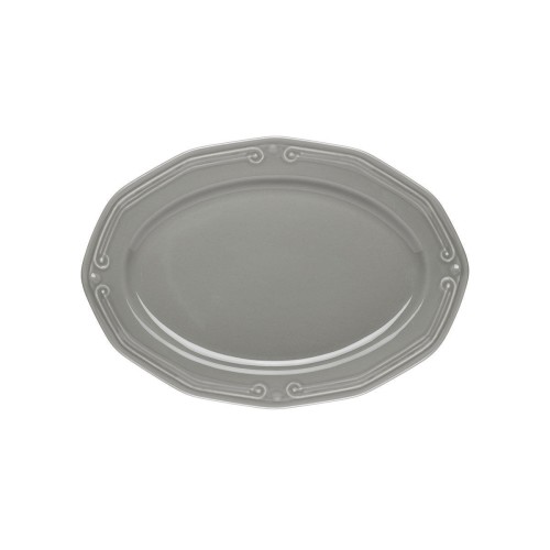 Estia ESTIA ΠΙΑΤΕΛΑ ΟΒΑΛ ATHÉNÉE ΠΟΡΣΕΛΑΝΙΝΗ ΑΝΑΓΛΥΦΗ 25cm  GREY