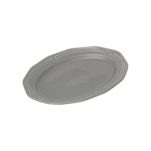Estia ESTIA ΠΙΑΤΕΛΑ ΟΒΑΛ ATHÉNÉE ΠΟΡΣΕΛΑΝΙΝΗ ΑΝΑΓΛΥΦΗ 25cm  GREY