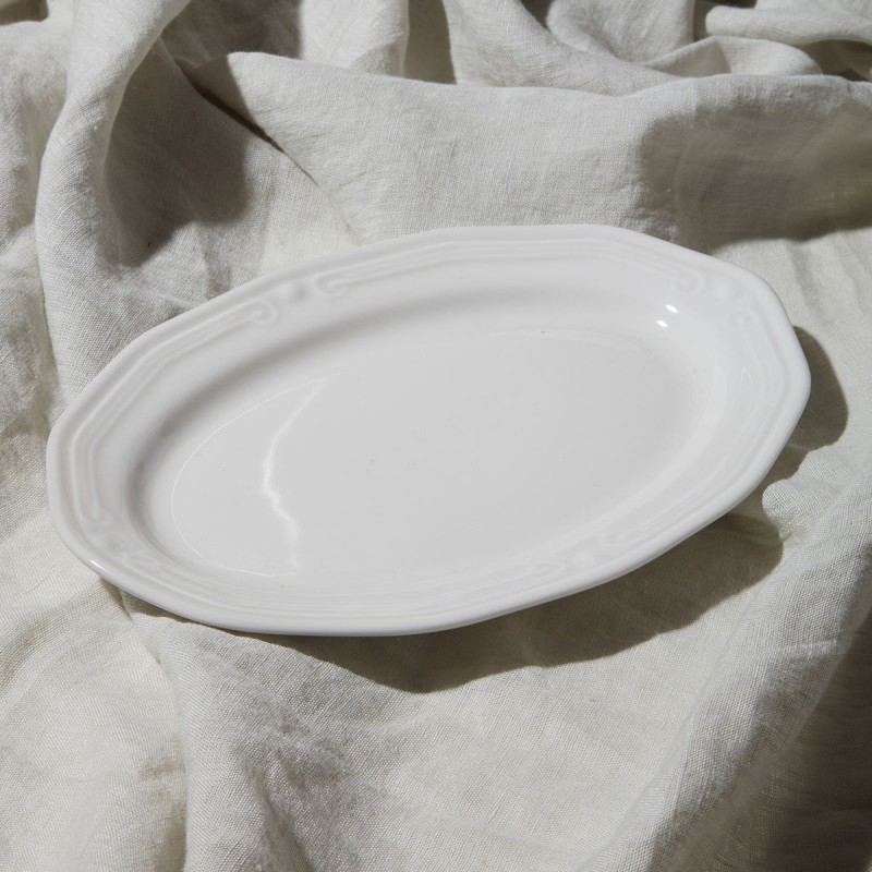 Estia ESTIA ΠΙΑΤΕΛΑ ΟΒΑΛ ATHÉNÉE ΠΟΡΣΕΛΑΝΙΝΗ ΑΝΑΓΛΥΦΗ 25cm WHITE