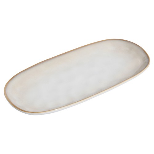 Estia ESTIA ΠΙΑΤΕΛΑ ΟΒΑΛ VIGNETTE STONEWARE 31cm IVORY