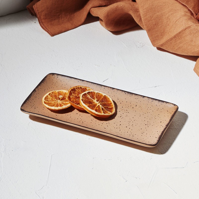 Estia ESTIA ΠΙΑΤΕΛΑ ΟΡΘΟΓΩΝΙΑ TERRA ΠΟΡΣΕΛΑΝΙΝΗ 21x10.5cm SALMON