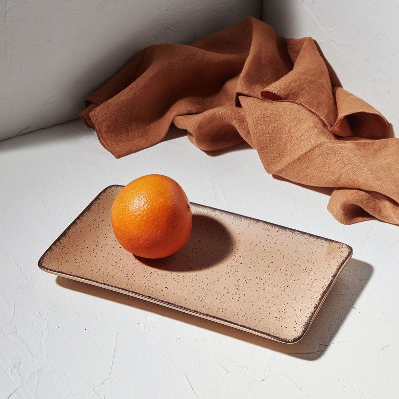 Estia ESTIA ΠΙΑΤΕΛΑ ΟΡΘΟΓΩΝΙΑ TERRA ΠΟΡΣΕΛΑΝΙΝΗ 27x16cm SALMON