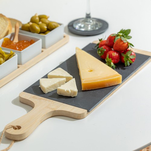 Estia ESTIA ΠΛΑΤΩ ΣΕΡΒΙΡΙΣΜΑΤΟΣ ΣΧΙΣΤΟΛΙΘΟΥ ΜΕ ΞΥΛΙΝΗ ΒΑΣΗ 55x15cm