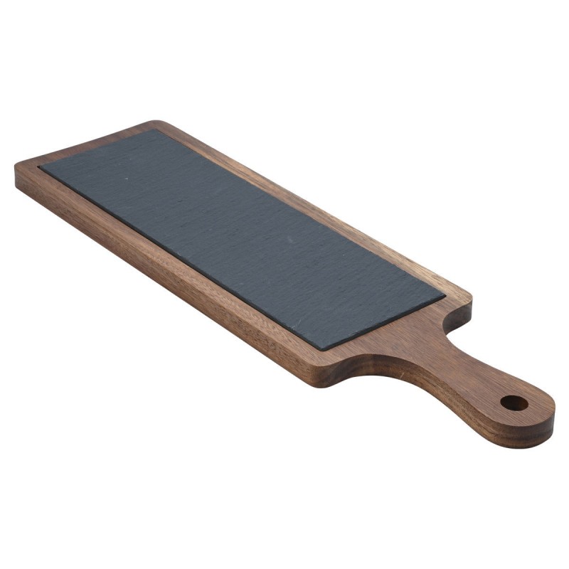 Estia ESTIA ΠΛΑΤΩ ΣΕΡΒΙΡΙΣΜΑΤΟΣ ΣΧΙΣΤΟΛΙΘΟΥ ΜΕ ΞΥΛΙΝΗ ΒΑΣΗ ΑΚΑΚΙΑ 44x13cm