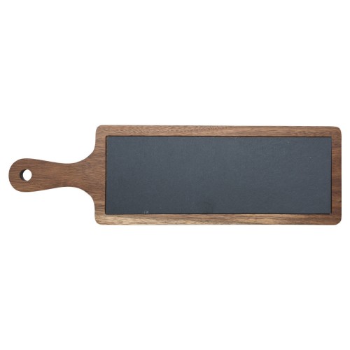 Estia ESTIA ΠΛΑΤΩ ΣΕΡΒΙΡΙΣΜΑΤΟΣ ΣΧΙΣΤΟΛΙΘΟΥ ΜΕ ΞΥΛΙΝΗ ΒΑΣΗ ΑΚΑΚΙΑ 44x13cm