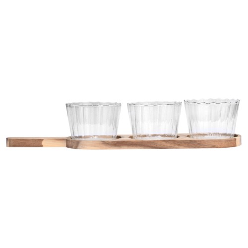 Estia Γυάλινα μπώλ σερβιρίσματος Allure με βάση 3 τεμ 42.2x10x6.7cm