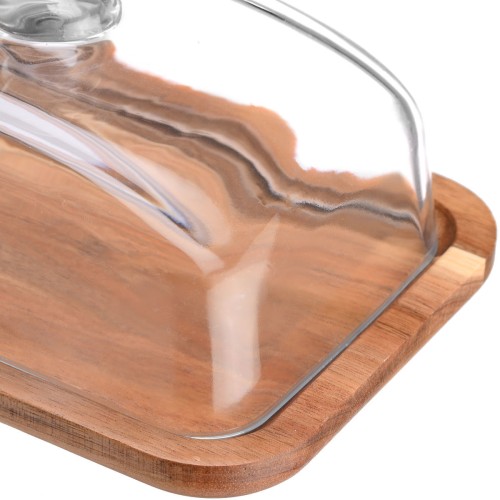 Estia Βάση τυριών Allure με γυάλινο καπάκι 18.5x12.8x10cm