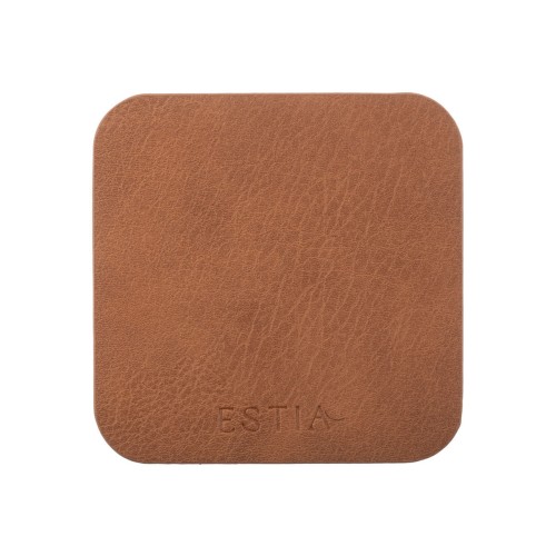 Estia Σουβέρ Allure PVC 10x10cm Καφέ Σετ 4 τεμ.