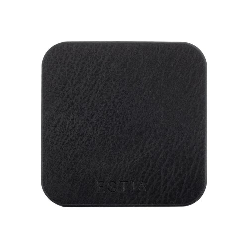 Estia Σουβέρ Allure PVC 10x10cm Μαύρο Σετ 4 τεμ.