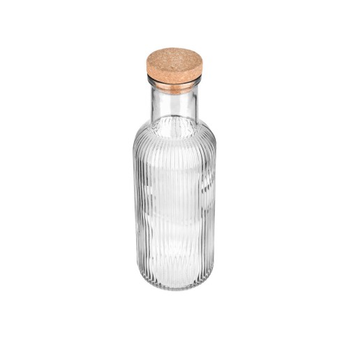 Estia Μπουκάλι γυάλινο 1000ml ανάγλυφο με φελλό Γκρί 