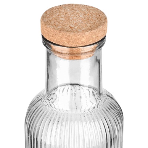 Estia Μπουκάλι γυάλινο 1000ml ανάγλυφο με φελλό Γκρί 