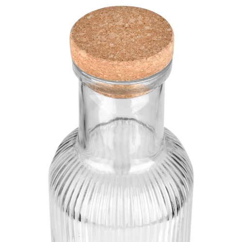 Estia Μπουκάλι γυάλινο 1000ml ανάγλυφο με φελλό διάφανο