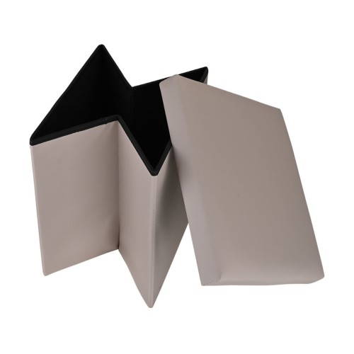 Estia Σκαμπό Cube Leather με αποθηκευτικό χώρο Taupe