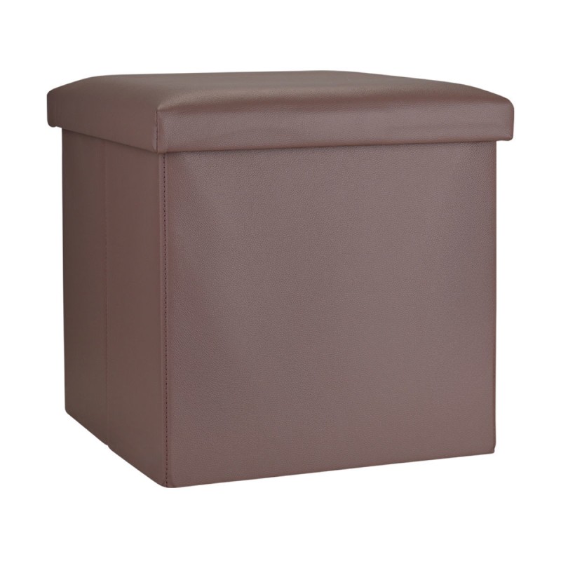 Estia Σκαμπό Cube Leather με αποθηκευτικό χώρο Καφέ